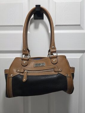 Two-Tone Brown and Black Women’s Handbag - Classic Structured Satchel